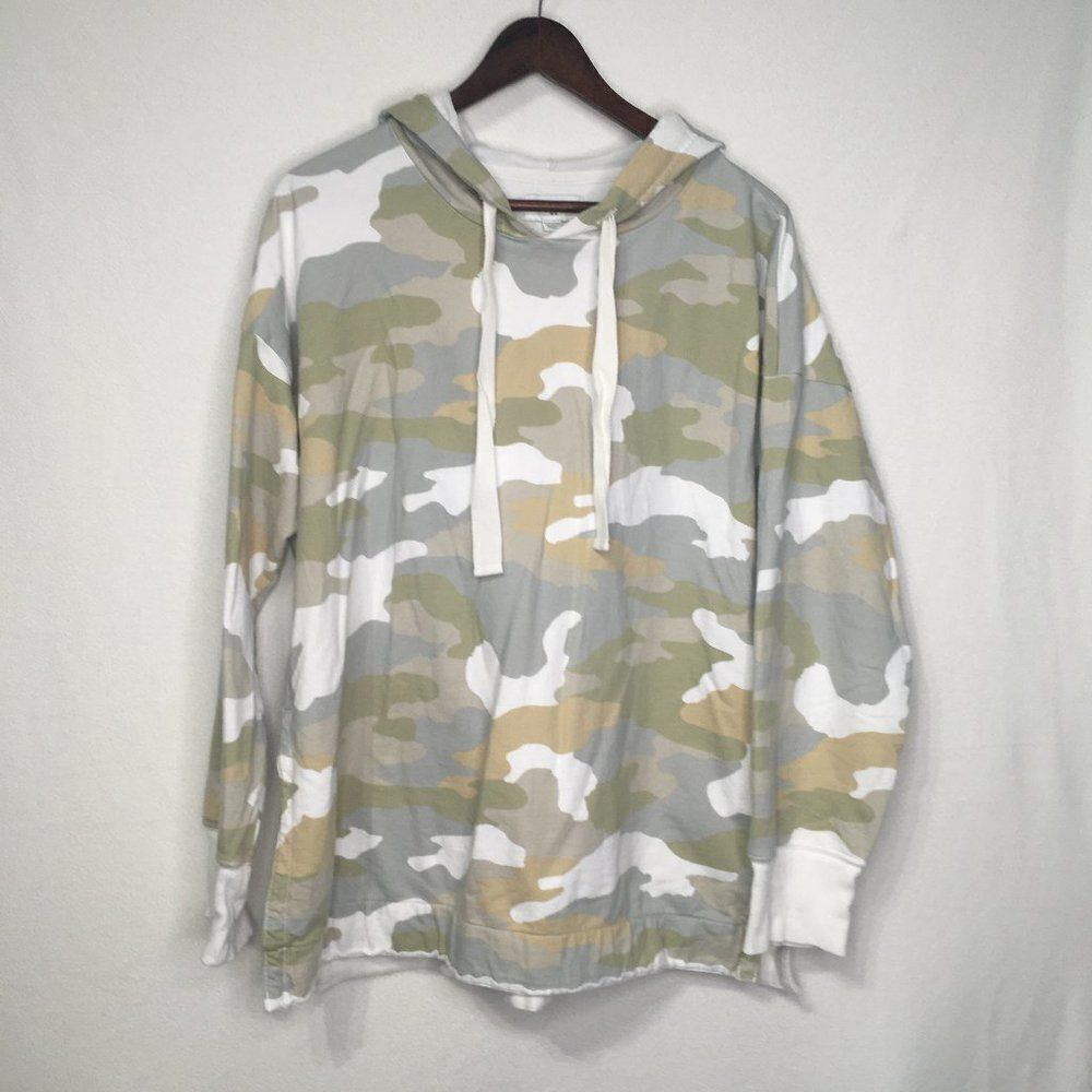 American Eagle Aerie Plush Green Camo Print Hoody Sz M